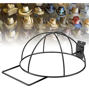 6 PCS Slatwall Hat Display Rack, Slatwall Accessories for Hat Retail Display, Slat Wall Wire Display Holder for Hats, Hat Display Stand for Retail -Black