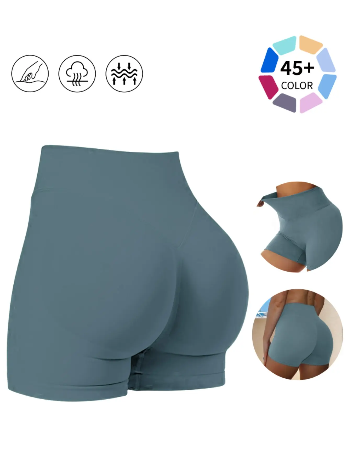 Peach Butt Scrunch Compression Gym Shorts for Women - High Waist Tummy Control Booty Lifting Shorts | 45+ Colors & Seamless Workout Activewear