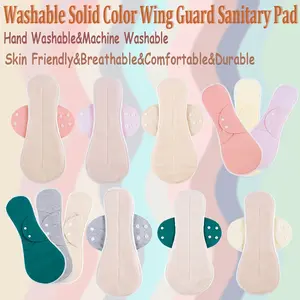 Reusable Washable Cloth Menstrual Pad, Organic Cotton Breathable Winged Absorbent, 3 Sizes Available, Comfortable Mesh Pads for Women