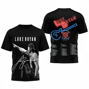Luke Bryan 2025 Country Song Tour 3D T-Shirt