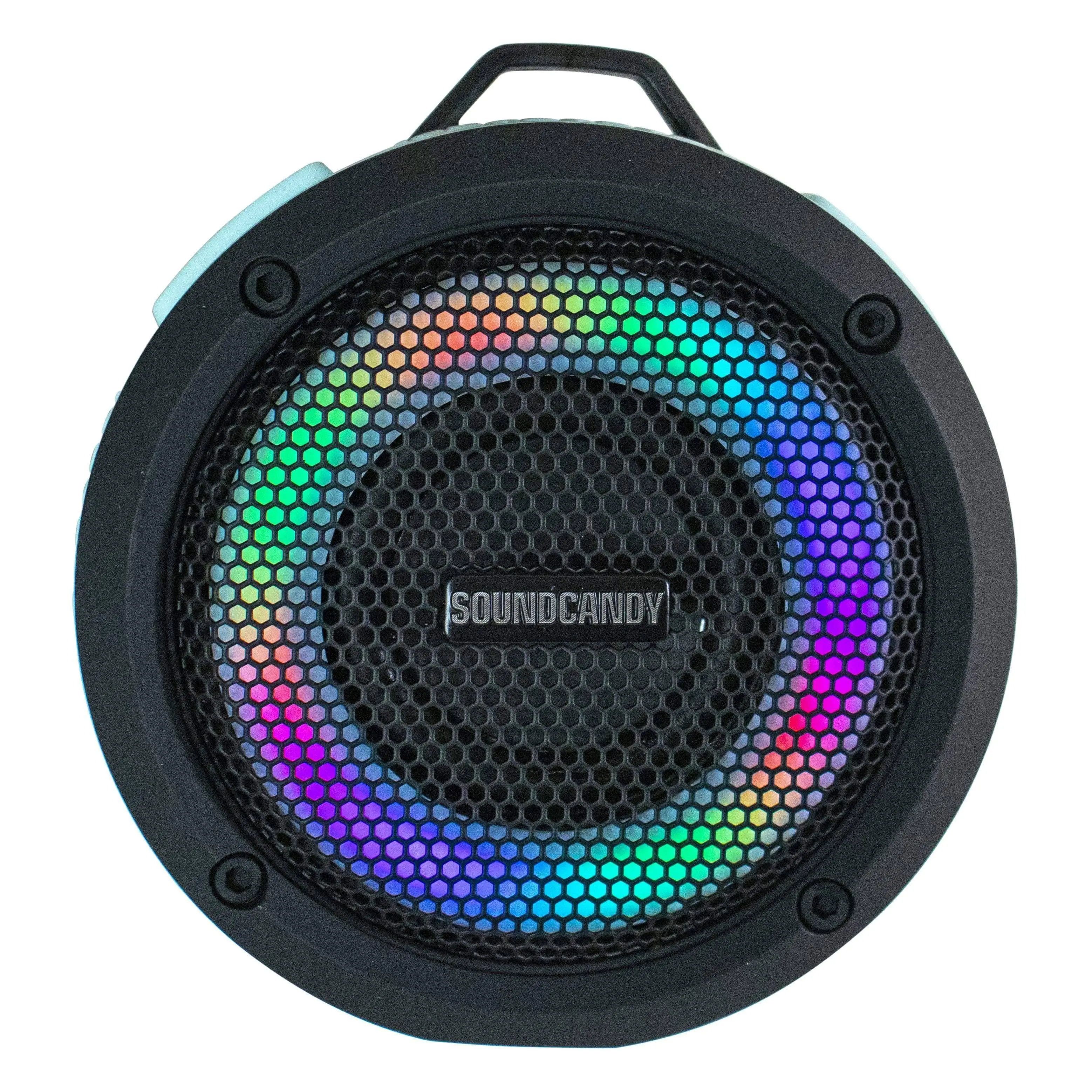 POOLCANDY SoundCandy Aqua Splash Portable Wireless Bluetooth Speaker - Color Changing LED Lights, Includes Carabiner Clip, Audio Enhancement, All-Around Sound, 800 ft Range, IPX7 All-Weather Waterproof Plastic Housing, Up to 5 Hours Playtime (Pool Use)