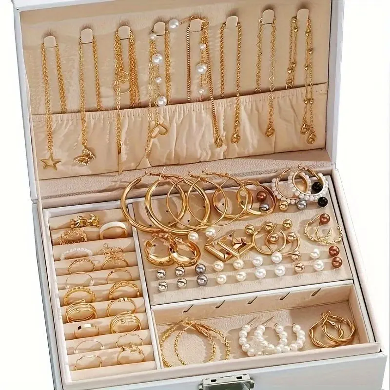 86-Piece Pearl Alloy Jewelry Sets for Women, Elegant Retro Butterfly Accessories with Necklace, Bracelets, Rings & Wide Earrings, Romantic Gifts for Her, Complete Accessories Set, Jewelry For Women, Glamorous