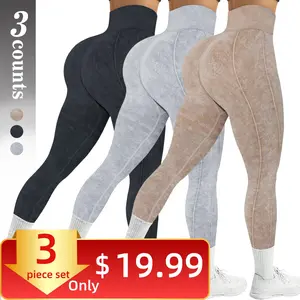 Betto Women's High-Waist Vintage Wash Leggings, Seamless Stretchy Fabric, Butt-Lifting & Side Stripe Design, Perfect For Yoga, Gym & Daily Wear, Spring & Summer