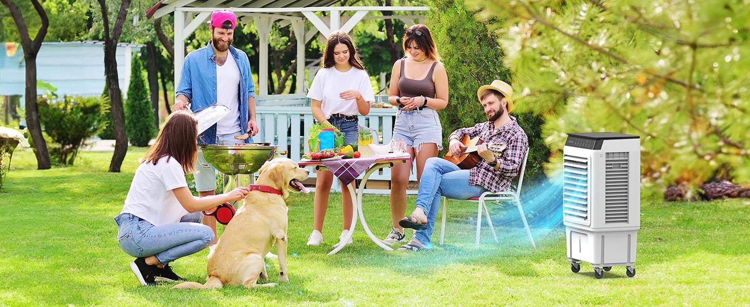 [TOP RATED - FLASH SALE] ROVSUN 7.9 Gal Portable Evaporative Air Cooler with Remote Control