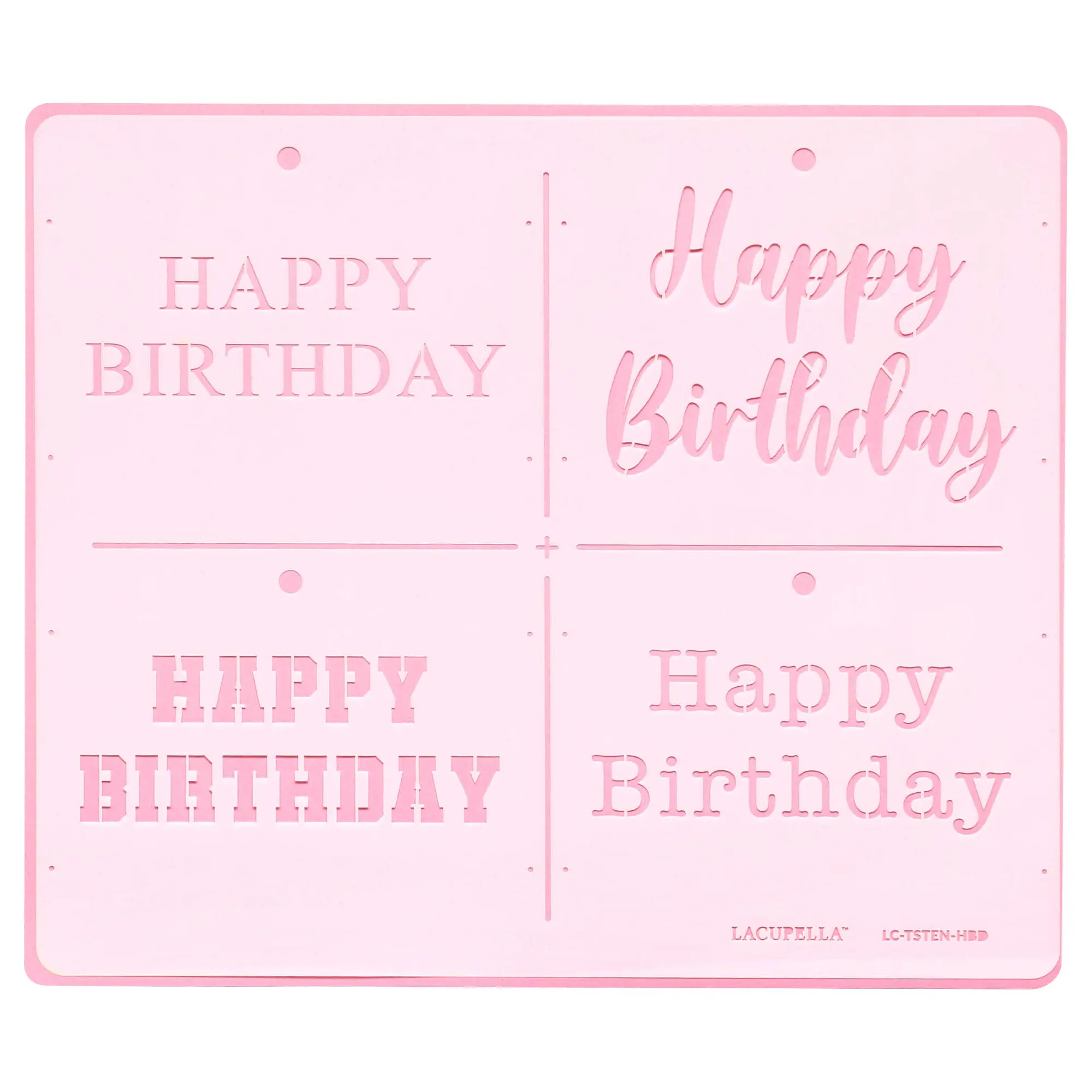 Lacupella 10-Inches Wide Durable Buttercream Text Stencil - Kitchen Bakeware Tool, Baking Accessories, Precision Cuts for Happy Birthday Cake Decoration
