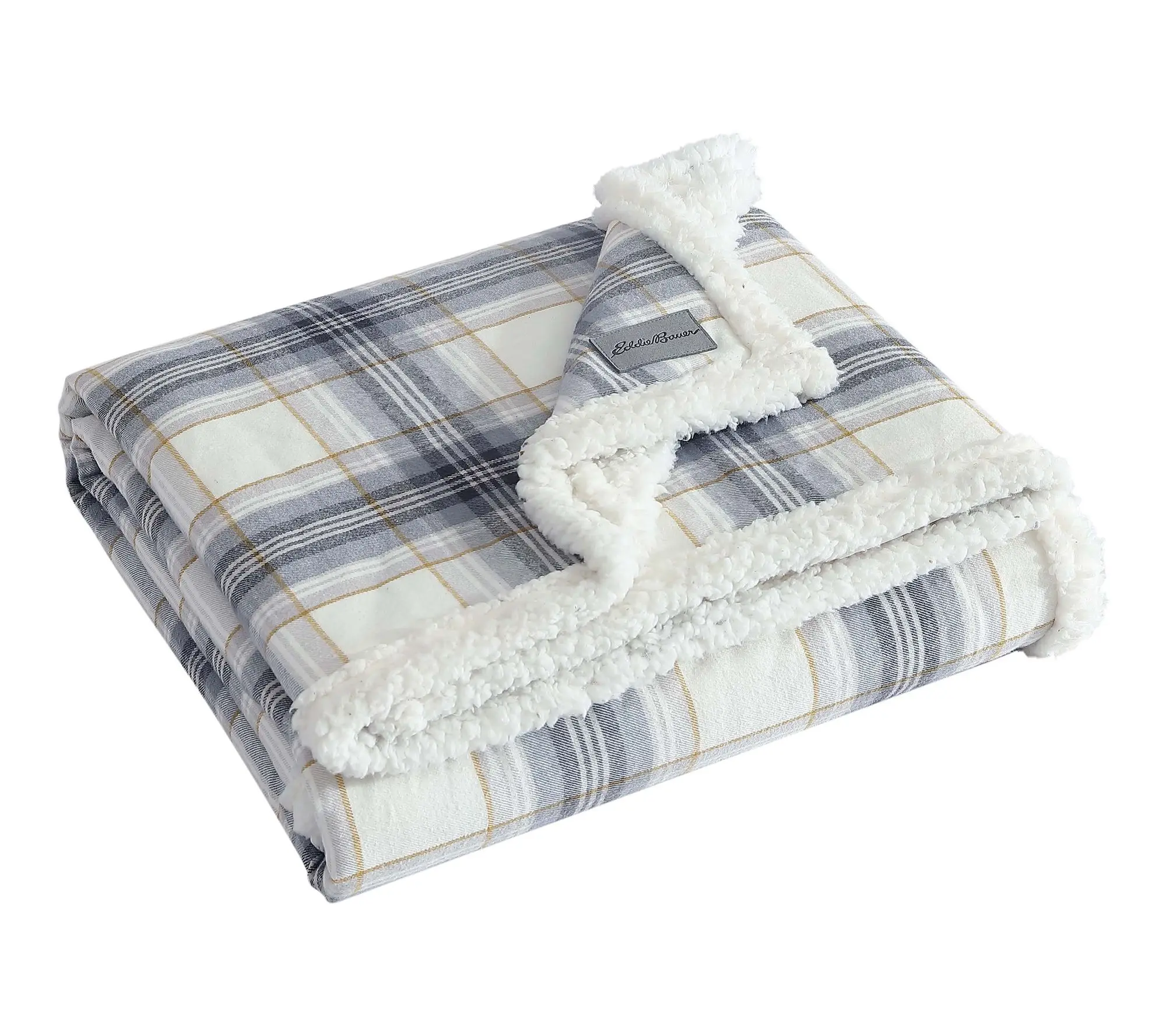 Eddie Bauer Edgewood Plaid Grey Cotton 50"X60"Throw Eddie Bauer Edgewood Plaid Grey Cotton 50"X60"Throw