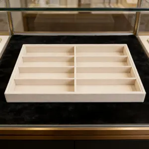 Velvet Sunglasses Storage Tray, 8 Compartment Drawer Organizer Box, Stackable Display Case, Scratch-Resistant Soft Lining, Unisex