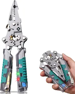 18-in-1 Electrical Pliers Tool – Tuvilo Multifunction Wire Stripper, Cutter, Crimper & Screwdriver with Voltage Tester, Folding Design, CR-V Steel