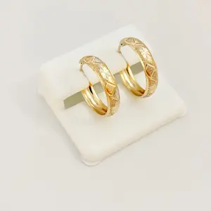 10k Gold Hoops - Bangle Design