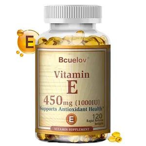 Bcuelov Natural Vitamin E Capsules - Supports skin health, even skin tone, immunity support