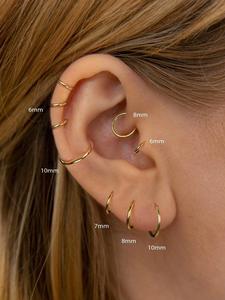 women's cute trendy hoop earrings, simple style plain color stainless steel material earrings for clothing decor, trendy all-match & exquisite jewelry for gift, dainty fashion jewelry