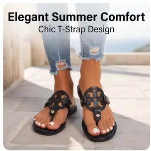 Bathroom slippers Women's Roman Flat Sandals - Breathable Beach Slippers with Wedge,House slippers