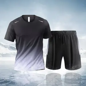 New suit quick-drying suit men's and women's sports outdoor running short-sleeved large-size casual suit cold silk quick-drying suit