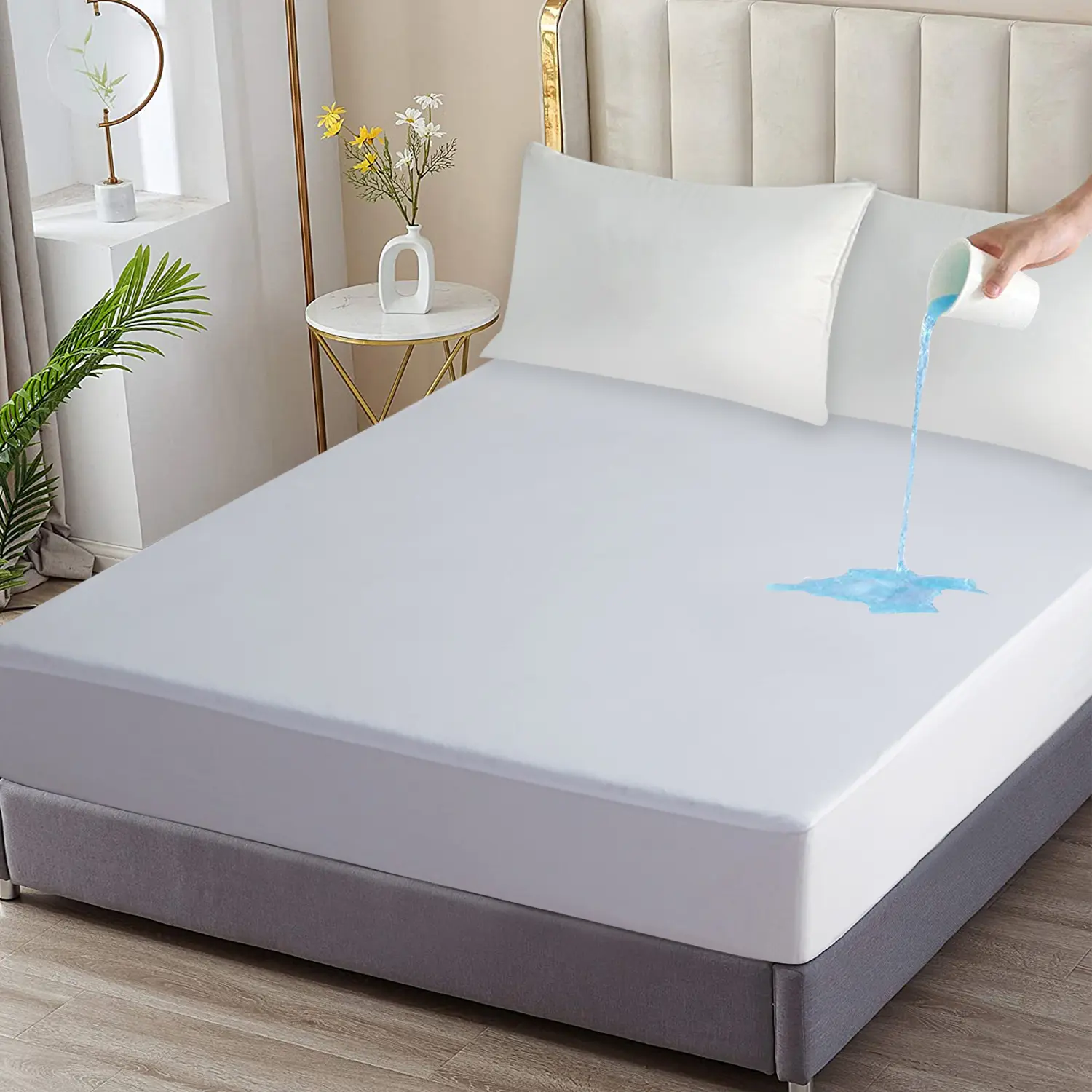 2-Pack Soft Waterproof Mattress Protector, Cool Breathable Mattress Cover, Premium Hypoallergenic for Allergies and Moisture Protection, Soft Mattress Protector