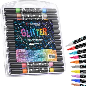 Crafts Glitter Pens for Girls Kids Women Adults, Colorful Drawing Coloring Markers, Perfect for Easter Christmas Birthday School DIY Projects, Art Materials