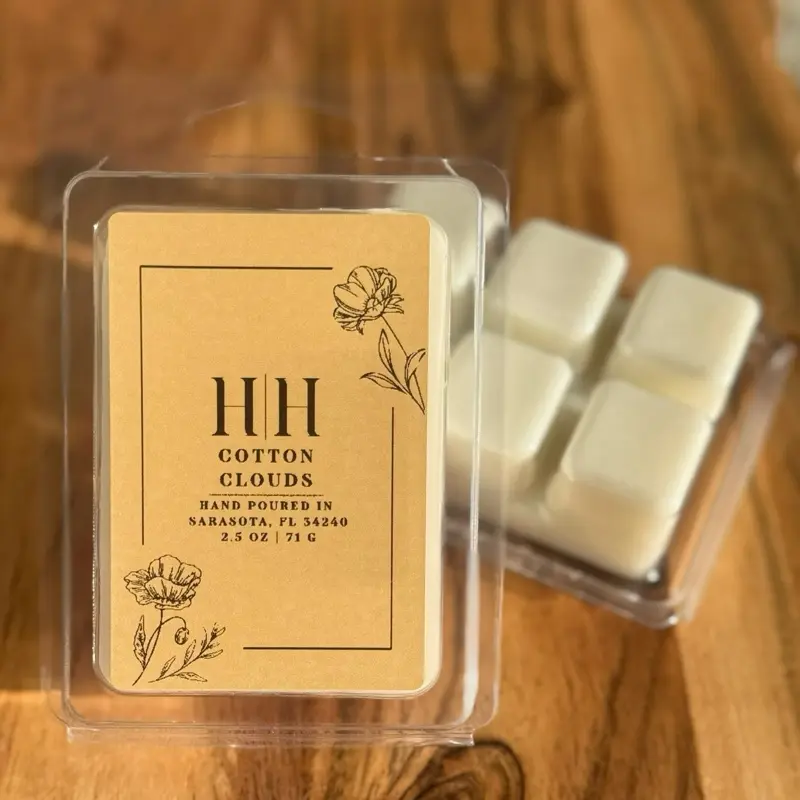 H|H Cotton Clouds 2.5oz 71g Scented Wax Cubes for Home Fragrance Hand Poured in Sarasota,FL