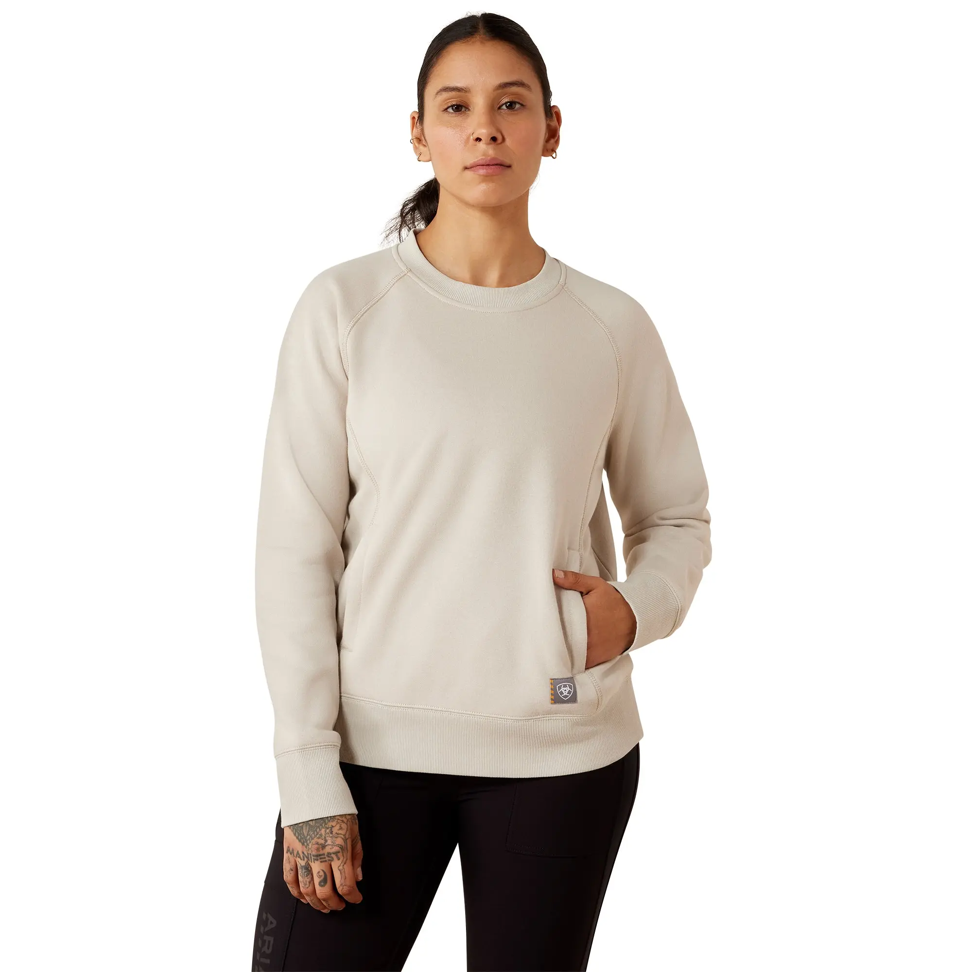 Ariat Ladies Rebar Silver Grey Heather Lightweight Fleece Sweatshirt 10079783