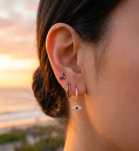 Hamsa Eye Earrings Set