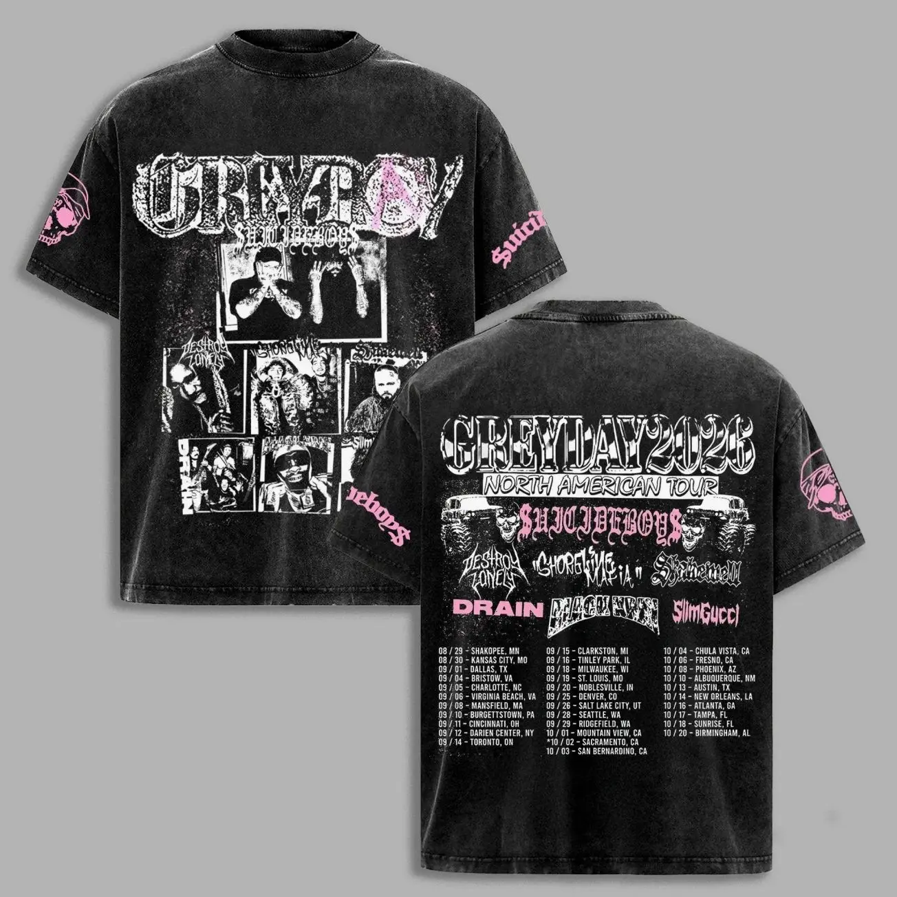 Premium GreyDay 2026 Tour Schedule Tour Dates Washed Shirt, Hip-Hop G59 Shirt Gift for Fan, G59 Tour Merch, Unisex Rapper Clothing, Vintage Band Shirt, Gift for Music Fan 934