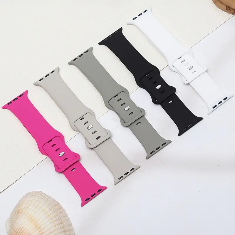 5-Pack Sport Silicone Watch Bands for Apple Watch 38-49mm, Compatible with Series Ultra/se/11/10/9/8/7/6/5/4/3/2/1, Durable Replacement Straps, Smartwatch Strap, Smart Watch Accessories, Wearable Tech Accessories, Wearable Accessory