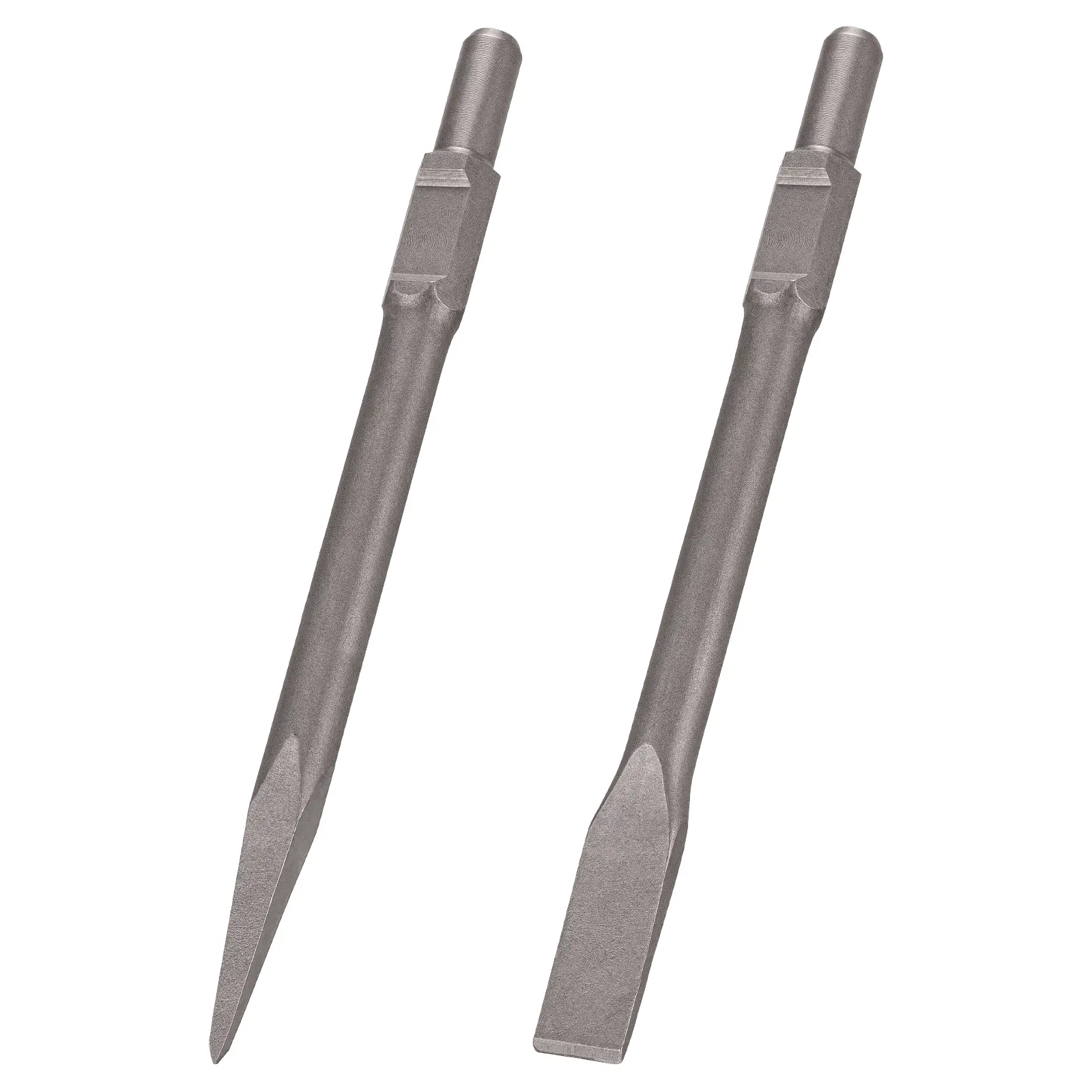 Berserker 2 pc. 1-3/16" Hex Chisel Set with Point & Flat Chisels for Heavy Duty Electric Demolition Jack Hammer Concrete Breaker