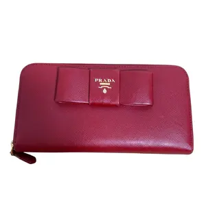 Pre-owned PRADA Other Small Leather Goods Saffiano Leather Long Zipper Wallet