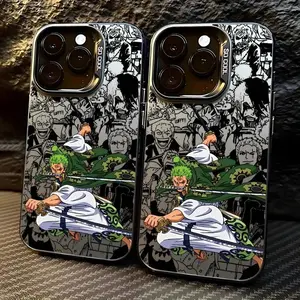 Luxury Cartoon Anime One  Roronoa Zoro Phone Case for iPhone 17 Air 16 15 14 13 12 11 Pro Max Plus Samsung S25 S24 S23 S22 Plus Ultra  Anti-drop Frosted Back Cover Funda Gift, Anime Merchandise, Cartoon Design, Lightweight Cover, Character Phone Accessory