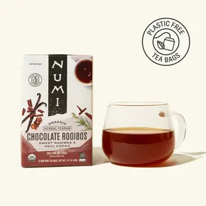 Numi Organic Chocolate Rooibos Tea - Smooth Rooibos Infused with Real Cocoa Husks & Sweet Vanilla - Calming Earthy Vanilla Taste - Plastic Free Tea Bags
