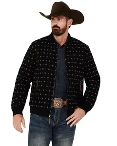 Hooey Men's Southwestern Print Wool Jacket - Hj090bkaz