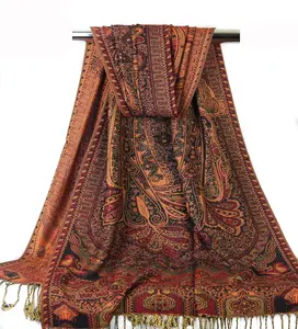 Boho Paisley Pashmina Scarf | Lightweight Earth-Tone Travel Shawl | Father's Day Gift Ideas | Brown Festival Wrap | Gift Box for Her