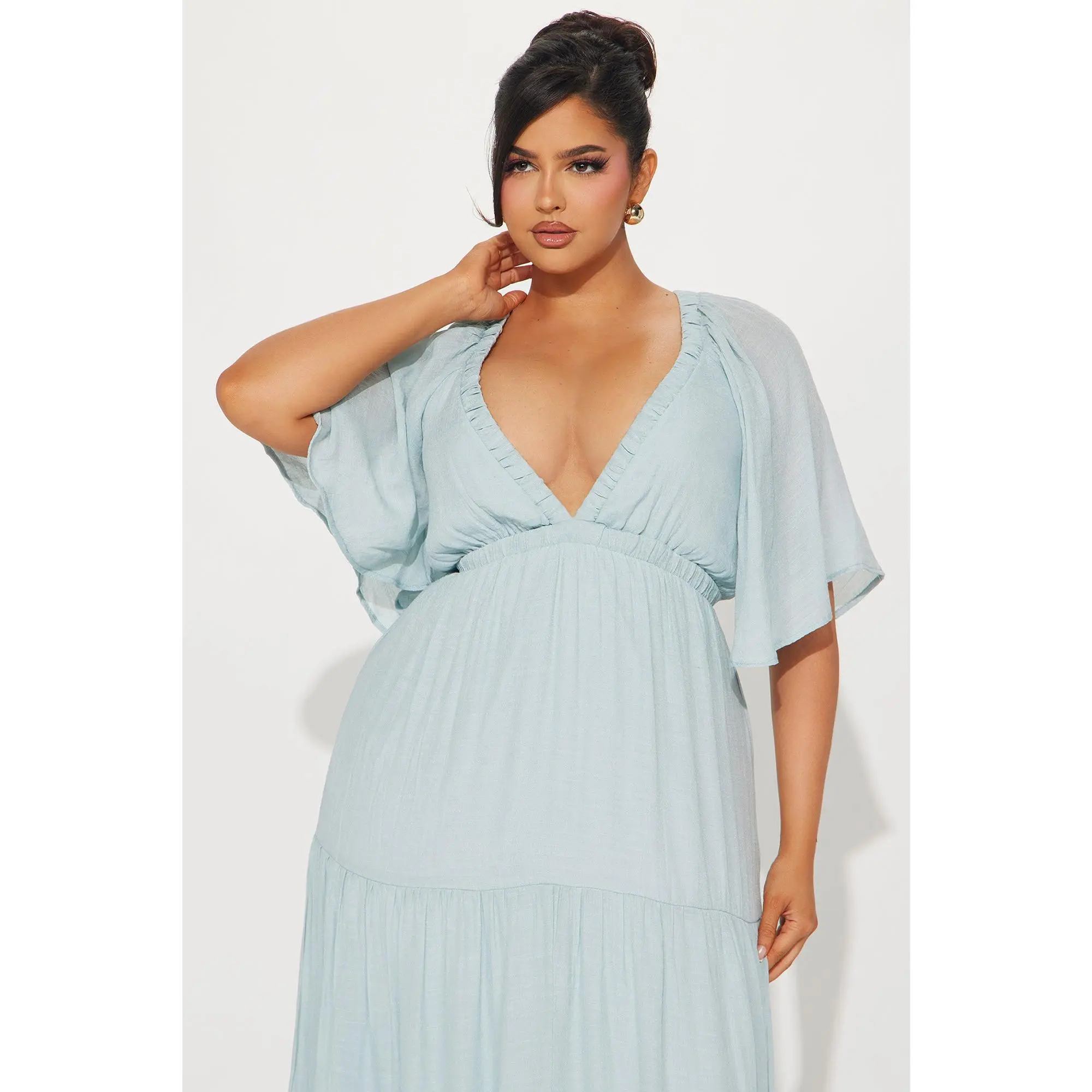 floral ruffle tiered maxi dress WOMEN'S SLEEVELESS HALTER NECK OPEN BACK RUFFLE TIERED FLORAL MAXI DRESS 3S-2M-1L