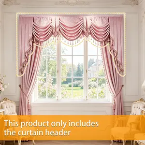 Luxury Velvet Curtain Head, European Wave Design, High-End Living Room Bedroom Decor, Multiple Colors Available (no Curtain Included)