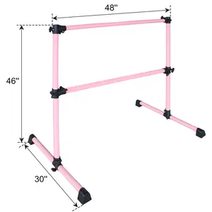 4FT Pink Ballet Barre With Adjustable Range Of 6.7-46 Inches For Dance Practice