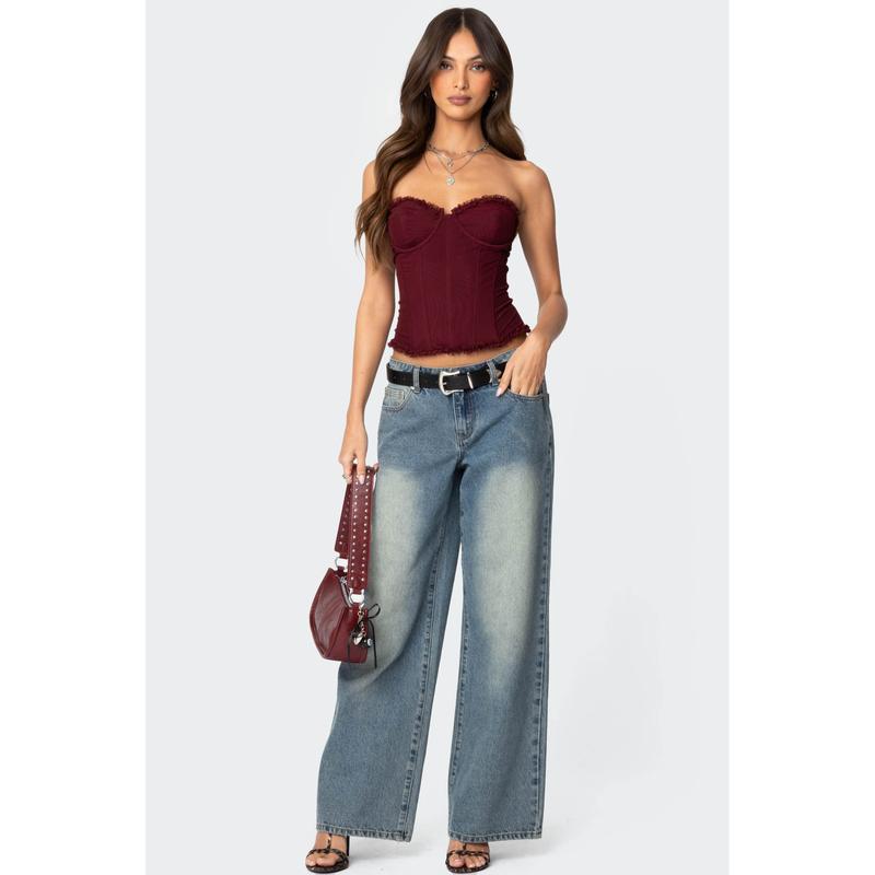 Deirdre Mesh Lace Up Corset