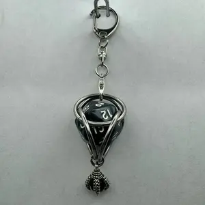 D&D D20 Keychain or Necklace with Charm - Usable Die for Convenient Access