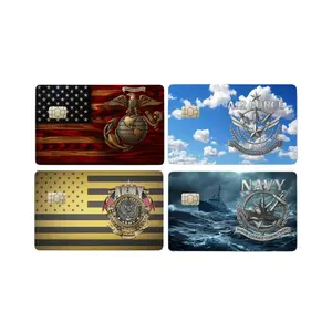 Military Card Cover with Glossy American Flag Vinyl Sticker, Secure Storage, Versatile Use for Credit, Debit, EBT Cards (Patriotic Design for DIY Scrapbooking & Stamping), Glossy Vinyl Sticker