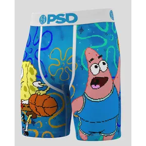 PSD Mens SpongeBob SquarePants - 8 Ball Boxer Brief - Standard Length 7 Inch Inseam, Soft and Breathable Poly Blend Fabric