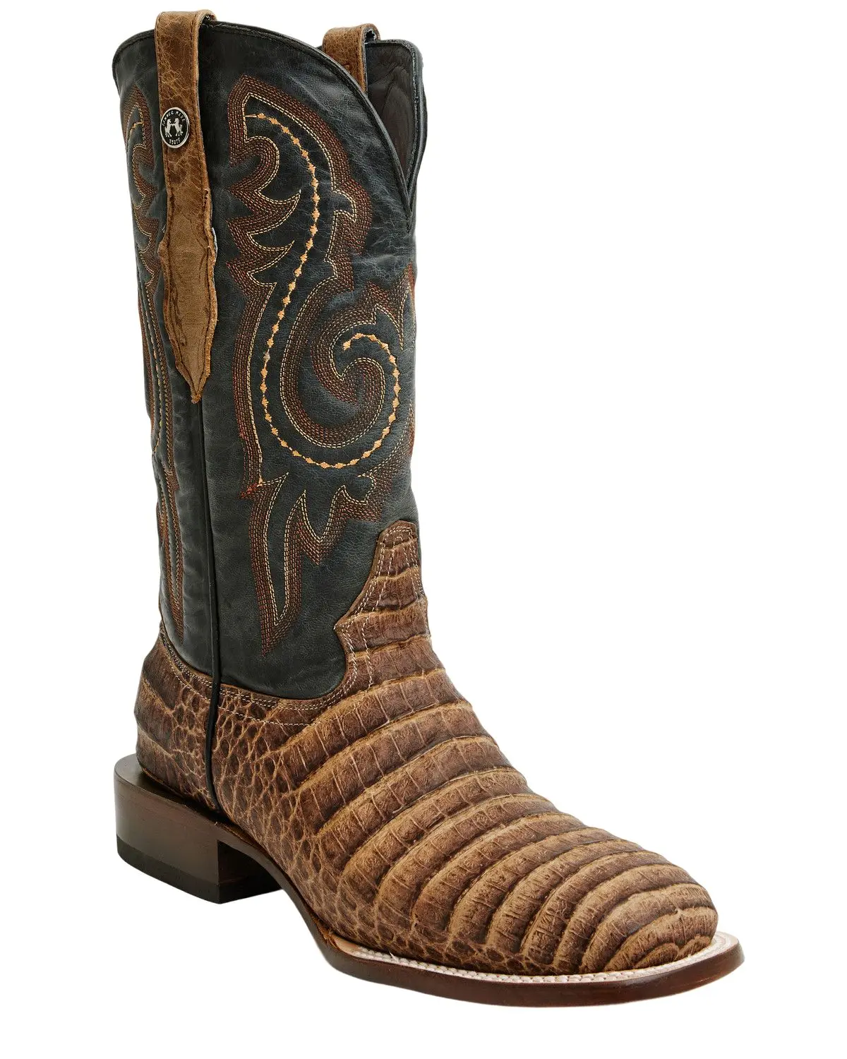 Tanner Mark Men's Men'S Exotic Caiman Print Western Boot Broad Square Toe - Tm0582
