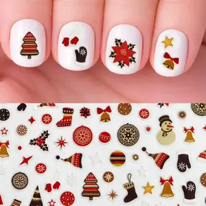 Christmas Nail Decals Ornaments Hats Nail Stickers Peel & Stick