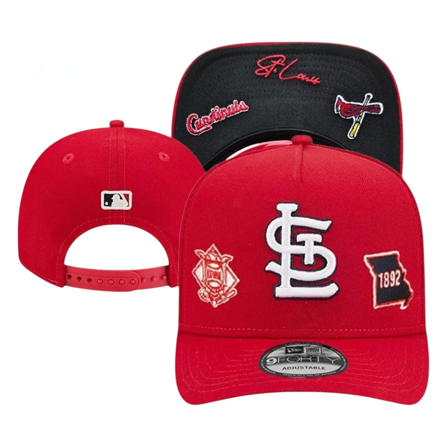 New Era 9FORTY A-Frame MLB St. Louis Cardinals Red Icon Snapback Hat (Sports Collectible Headwear)