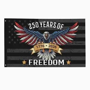 3x5 Ft American 250th Anniversary Flag 1776-2026, Bald Eagle Freedom Banner, Outdoor Patriotic Garden Decoration, Decorative Flag