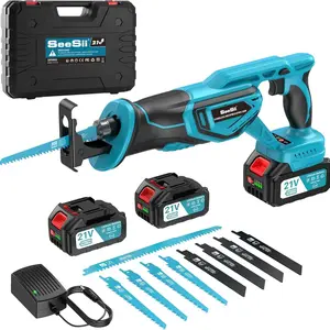 SeeSii Reciprocating Saw, 3500RPM Brushless Power Cordless Reciprocating Saw with LED Light, Tool-free Blade Change 8 Saw Blades Portable Reciprocating Saw for Wood PVC Cutting RS100 #TikTokShopBlackFriday