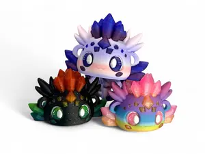 Crystalotols Crystal Fantasy Axolotl Collectible Figurine - 3D Printed - Fully Articulated & Fidget-Friendly - Lunaras Exclusive