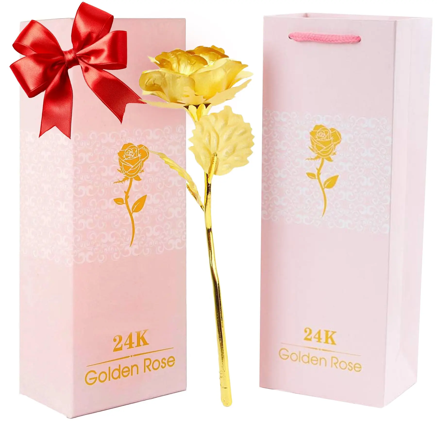 Artificial Gold-Plated Rose with Gift Box – Elegant Decorative Flower for Special Moments