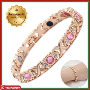 Women's  Magnetic  |   Rhinestone Inlay |   Adjustable Eco-Friendly Wristband |   Unique Gift for Her energy magnet bracelet Stretch Bangle Diamonds Accent bracelets for women