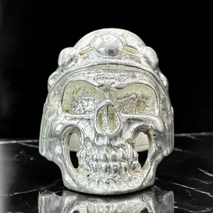 SKULL RING FOR MEN IN MEXICAN SILVER .925