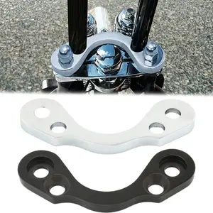 Motorcycle Handlebar Riser Adapter, Adjustable Height 3.5-4.75 Inches, Fits Harley Bobber Chopper Style, Spring Headboard Mounting Plate