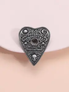Gothic Dark Mystery Ouija Pointer Brooch, Zinc Alloy Enamel Material, Spirit Board Letter Number Decor, Unisex Design, Daily Wear Accessory Gift