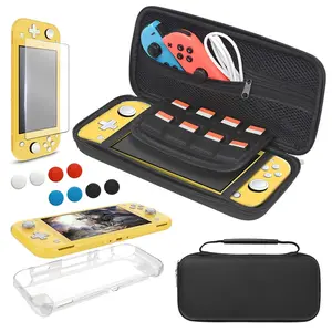 h-58 Carrying Case Plus TPU Case Cover and Screen Protector Compatible with Nintendo Switch Lite, 4 in 1 Accessories Kit, Portable Carrier Travel Bag Case Comes with 8 Game Card Slots for Switch Lite 2019