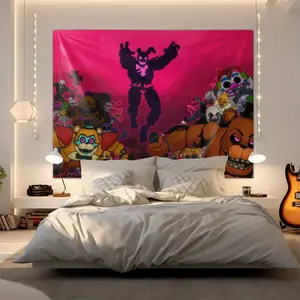 Five Nights At Freddy's Patterned Tapestry, Stylish Room Flag, Unique Wall Art For Living Room And Bedroom, Soft And Durable For Kids And Adults Daily Holiday Birthday Gift Bedroom Decor